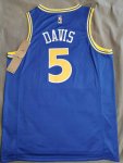 NBA 5 Davis Warriors 22-23 Maillot Retro bleu personnalisé imprimé